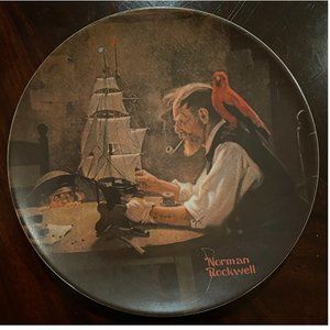 Vintage Norman Rockwell Collectors Plate "The Ship Builder" 1980 by Knowles 8.5"